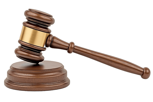 Gavel Judge s Hammer Auction Law Justice Court Legal Wooden Brown Gold Symbol Authority Power png
