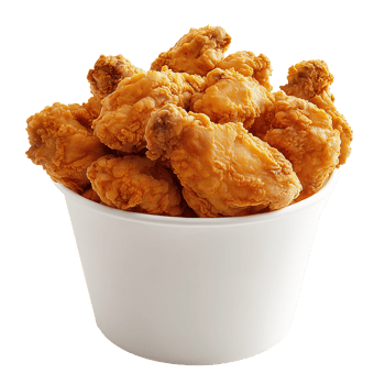 Crispy Fried Chicken Wings in Bucket Fast Food Meal png