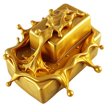 Liquid Gold Radiating from Molten Gold Bar png