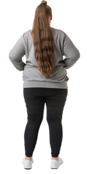 a woman with long hair standing back to back png