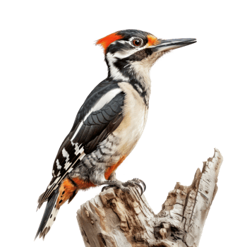 Woodpecker side view full body isolate on white background png