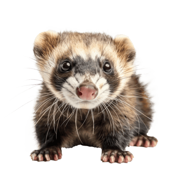 Ferrets pet front view full body isolate on white background png