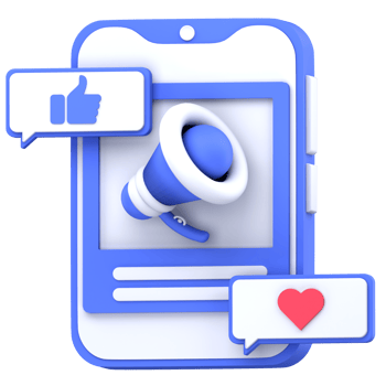 3d illustration social media marketing png
