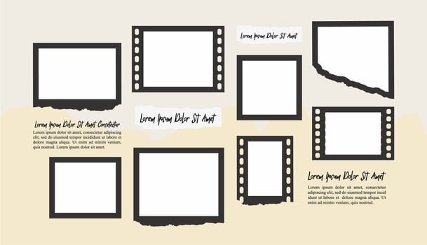 Pictures or photos frame collage vector