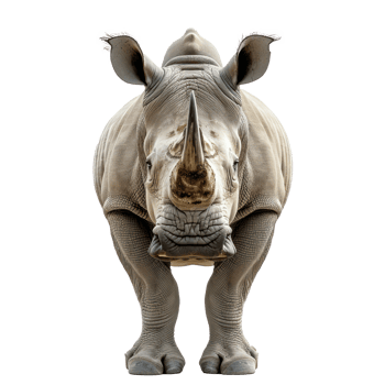 a rhinoceros standing on a white background png