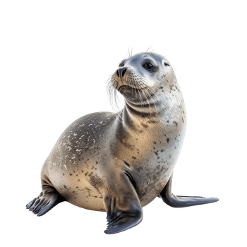a seal sitting on transparent background png