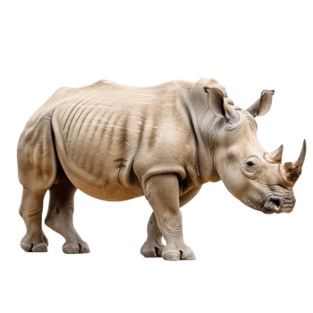 a rhinoceros standing on a transparent background png