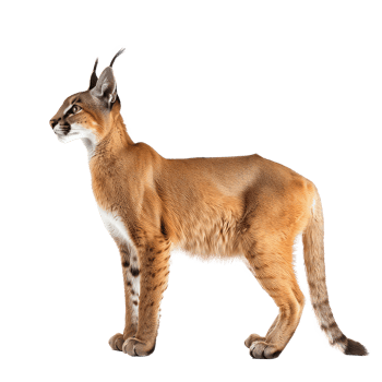 a lynx standing on its hind legs, looking up png