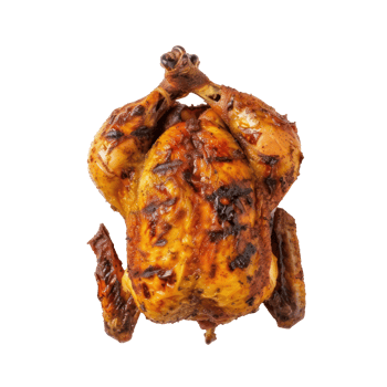 a chicken on a grill on a transparent background png