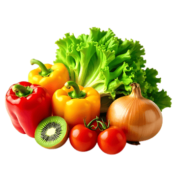 Fresh Foods Healthy Living Fruits and Vegetables Stock Photo png