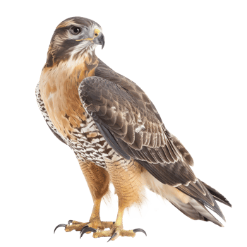 Hawk front view full body isolate on white background png