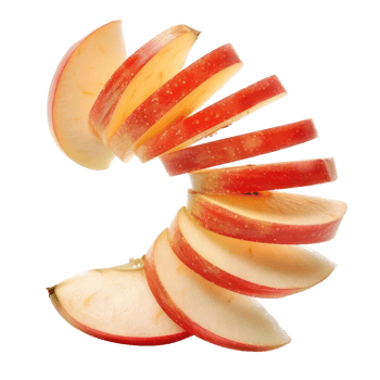 sliced apple on transparent background png
