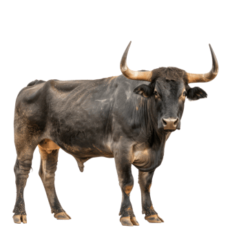 a bull is standing on a transparency background png