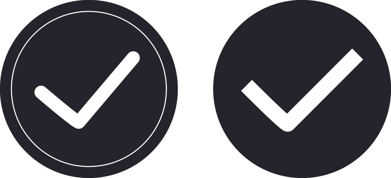 black check mark icon set. Check mark. vector