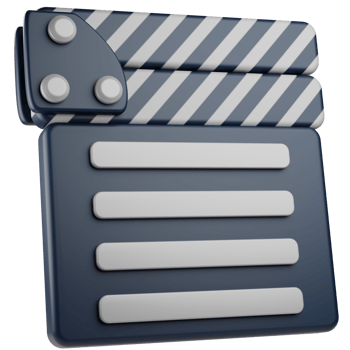 Clapper Board 3D Icon. graphic design 3d icon illustration. 3d design style. 3d rendering png