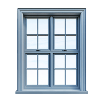 Open Window with City Horizon Design on Transparent Background png