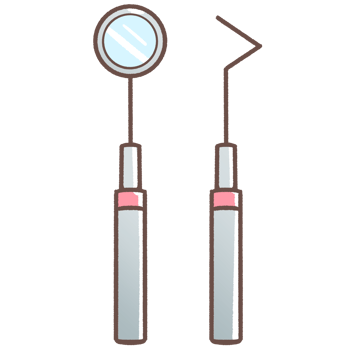Dental instruments tooth tool Mouth mirror and Dental probes icon isolated hand drawn illustration png