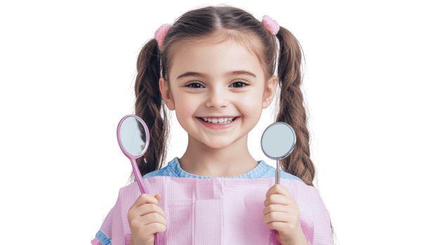 A young female dentist confidently holding a dental mirror, demonstrating her expertise and commitment to oral health care, perfect for dental clinics and health-related articles.. png