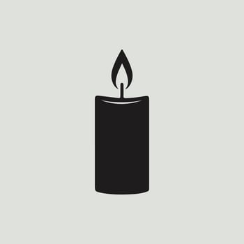 Simple candle icon silhouette design. vector