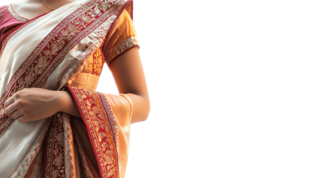 A Beautiful Girl in Traditional Indian Saree Showcasing Elegance and Cultural Richness Perfect for Celebrations and Festivals. png