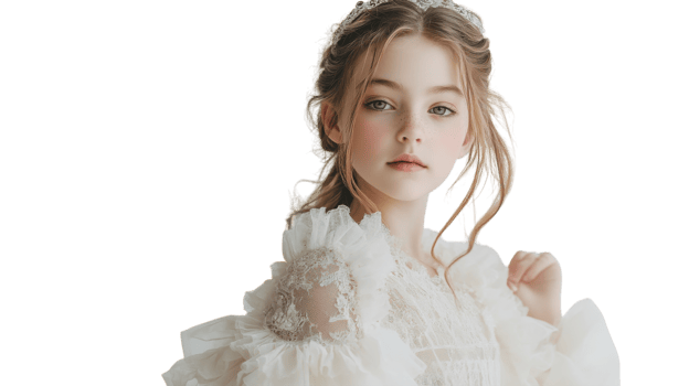 Elegant Victorian Inspired Dress for Girls Perfect for Historical Costume Parties or Themed Events. png