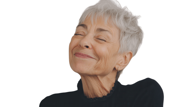 Playful Senior Woman Winking for Creative and Engaging Projects. png