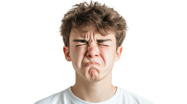 Expressive Image of a Teenage Boy Conveying Disgust and Displeasure, Perfect for Social Media and Youth-Centric Content. png