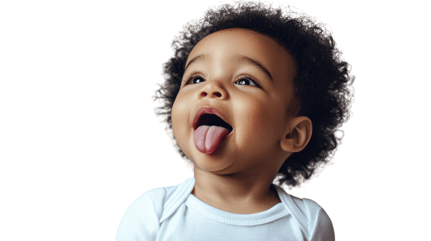 Playful Toddler Sticking Out Tongue for Adorable Childhood Photos and Creative Marketing Materials. png