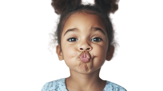 Delightful Image of a Young Girl Making a Goofy Face, Perfect for Children's Themes, Humorous Content, and Youthful Energy Representation. png