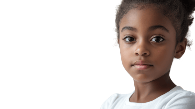 A Young Girl Concentrating While Solving a Complex Puzzle or Engaged in a Challenging Activity, Perfect for Educational or Child-focused Content. png