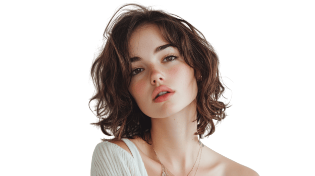 A Young Woman Looking Confused and Tilting Her Head, Perfect for Emotional Contexts in Personal, Marketing, or Creative Projects. png