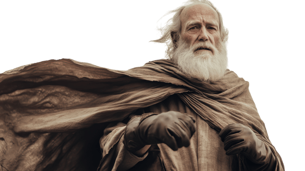 Portrait of a Distinguished Elderly Man Wearing a Flowing Cape and Gloves, Perfect for Vintage or Historical Themes. png
