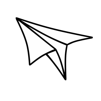line illustration of a paper plane isolated png