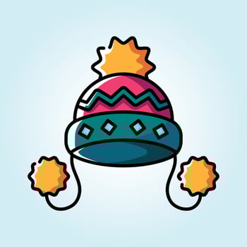 Colorful Winter Beanie Hat with Pom-Poms A Cozy and Stylish Winter Accessory vector