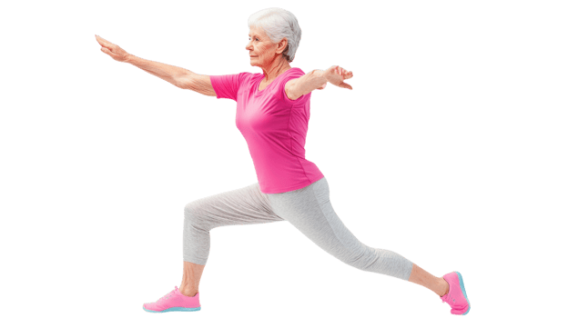 Inspiring Image of an Old Woman in a Fitness Instructor Outfit Promoting Active Lifestyle for Seniors in Fitness Training Programs. png