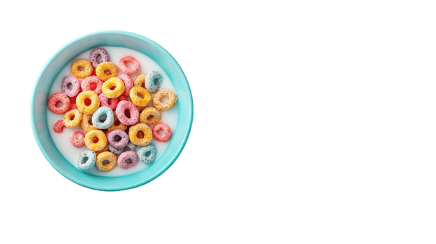 Delicious Bowl of Cereal with Milk Perfect for Breakfast or Snack Time - A Comforting and Nutritious Start to Your Day. png