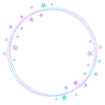 Pink and blue circle frame with stars png