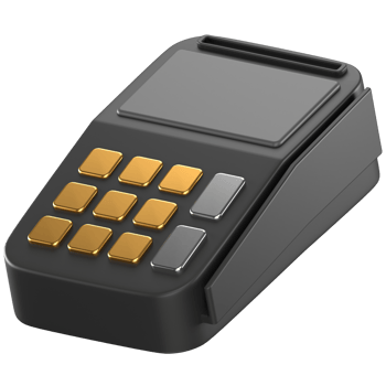 3d icon of a black pos machine png