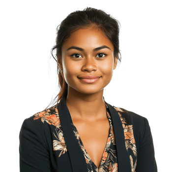 Polynesian Young Woman in Professional Office Outfit on transparent background png