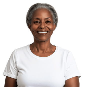 Portrait of a Happy African American Woman in a Joyful Setting on transparent background png