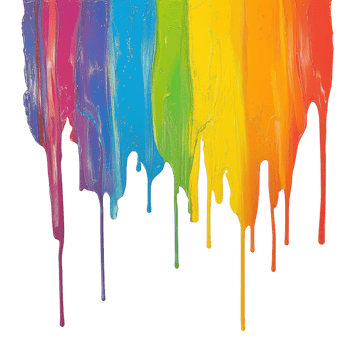 Vibrant Rainbow Paint Dripping for Creative Projects on transparent background png