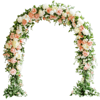 Stunning Wedding Flower Arch for Outdoor Ceremonies on transparent background png