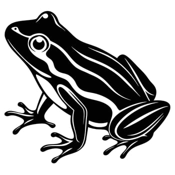 a black and white illustration of a frog vector