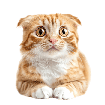 American Curl Cat Isolated on White Background on transparent background. png