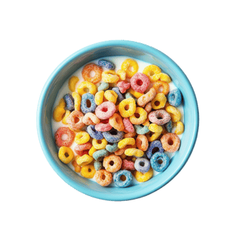 Nutritious Bowl of Cereal with Milk for Healthy Breakfast on transparent background. png