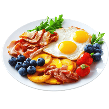 Colorful Breakfast Clipart for Delicious Morning Meals on transparent background. png