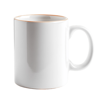 Stylish Ceramic Mug for Coffee and Tea Lovers on transparent background. png