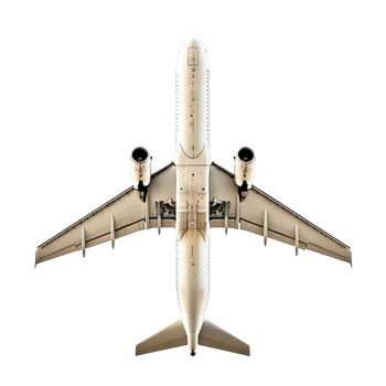 Flying Airplane Isolated with Clear Sky Background on transparent background. png