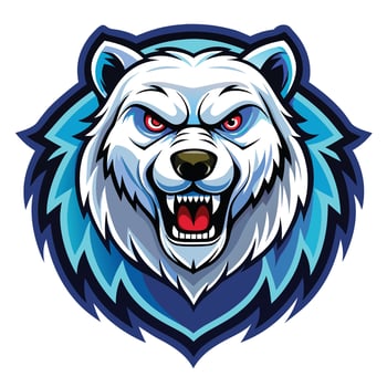 the head of a polar bear with an angry expression vector