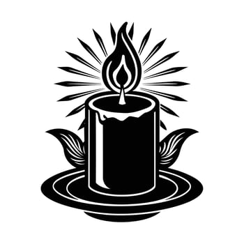 A candle silhouette art vector